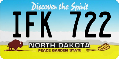 ND license plate IFK722