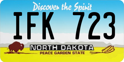 ND license plate IFK723