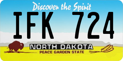 ND license plate IFK724