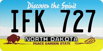 ND license plate IFK727