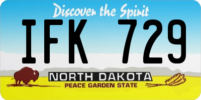 ND license plate IFK729