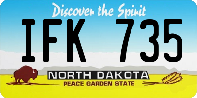 ND license plate IFK735