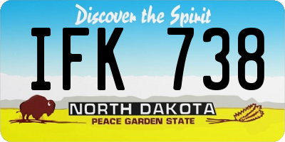 ND license plate IFK738