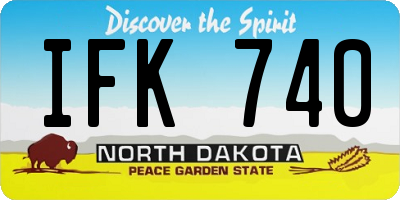 ND license plate IFK740