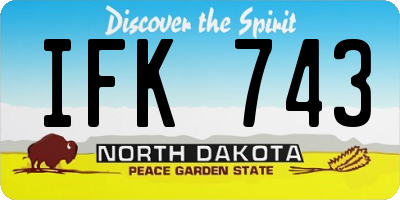 ND license plate IFK743