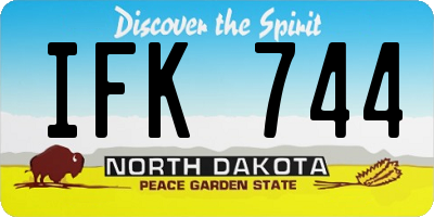 ND license plate IFK744