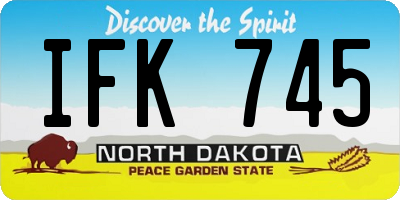 ND license plate IFK745