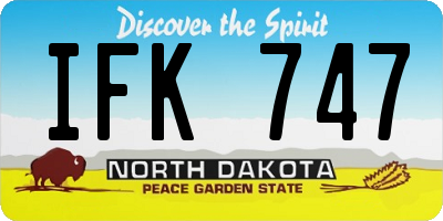 ND license plate IFK747