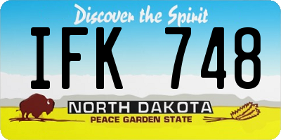 ND license plate IFK748