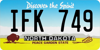 ND license plate IFK749