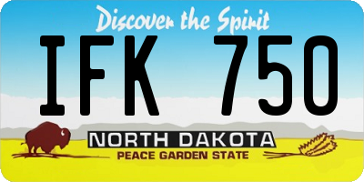 ND license plate IFK750