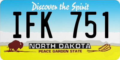 ND license plate IFK751