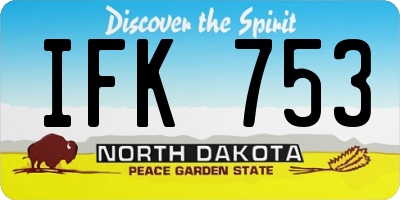 ND license plate IFK753