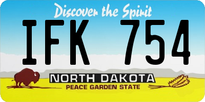 ND license plate IFK754