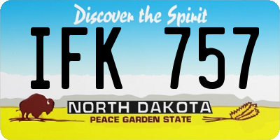 ND license plate IFK757