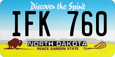 ND license plate IFK760