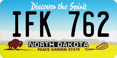 ND license plate IFK762