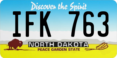 ND license plate IFK763