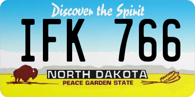 ND license plate IFK766