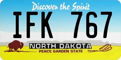 ND license plate IFK767