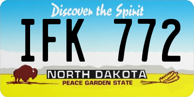 ND license plate IFK772