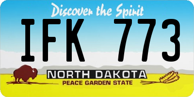 ND license plate IFK773