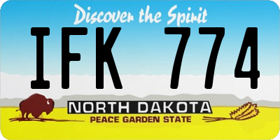 ND license plate IFK774