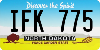 ND license plate IFK775