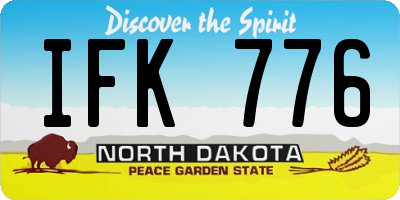 ND license plate IFK776