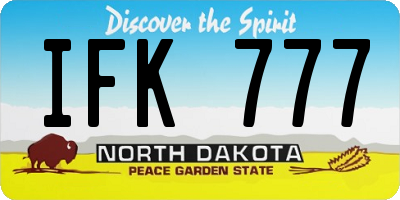 ND license plate IFK777