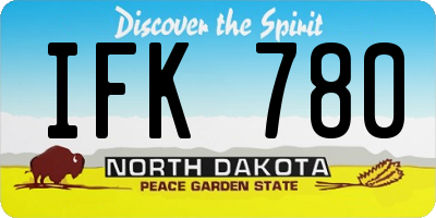 ND license plate IFK780
