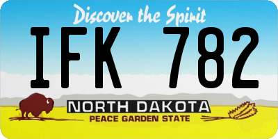 ND license plate IFK782