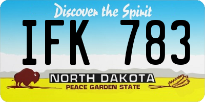 ND license plate IFK783
