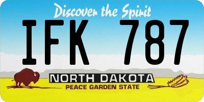 ND license plate IFK787