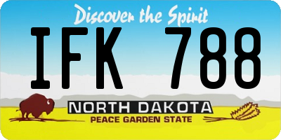 ND license plate IFK788
