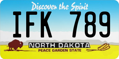 ND license plate IFK789