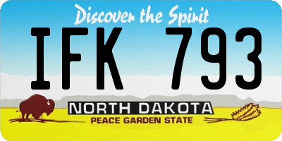 ND license plate IFK793