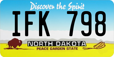 ND license plate IFK798