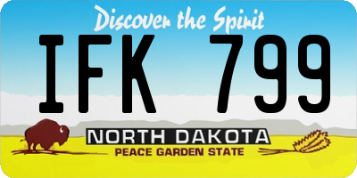 ND license plate IFK799