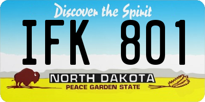 ND license plate IFK801