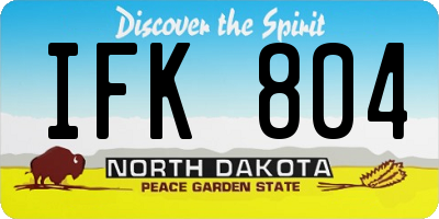 ND license plate IFK804