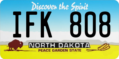 ND license plate IFK808