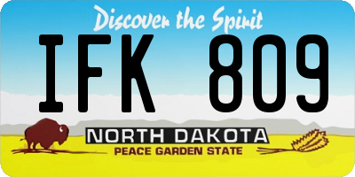 ND license plate IFK809