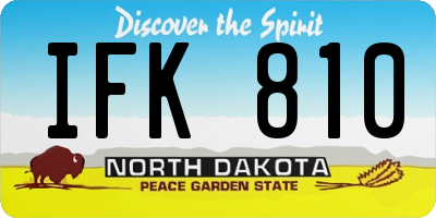 ND license plate IFK810