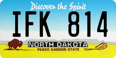 ND license plate IFK814