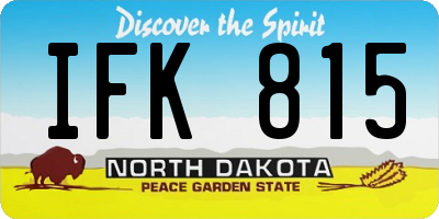 ND license plate IFK815