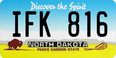 ND license plate IFK816