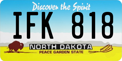 ND license plate IFK818