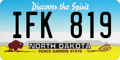 ND license plate IFK819