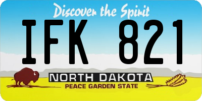 ND license plate IFK821